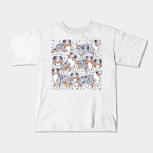 Miniature american shepherd dog illustration Kids T-Shirt